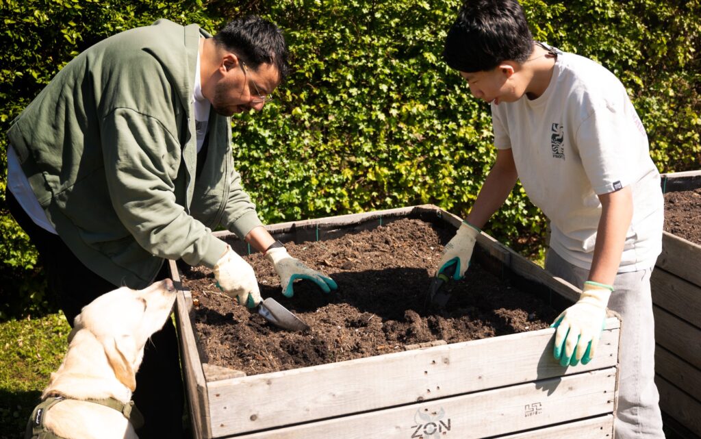 Samen tuinieren in de moestuinbak